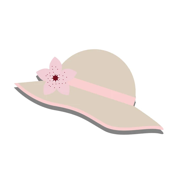 Frauen Sommer schönen Hut mit Blume. — Stockvektor