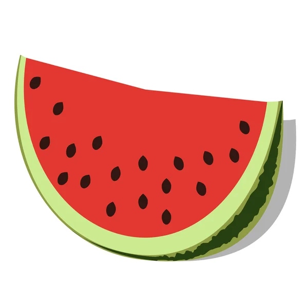 Ikon en bit vattenmelon. Mönster för att dekorera en livsmedelsbutik. — Stock vektor