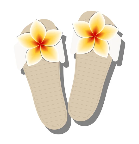 Icon women's summer sandals for the beach. — Stock Vector