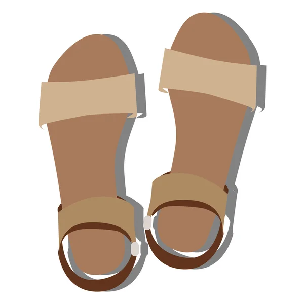 Icon women 's summer sandals for the beach . — стоковый вектор