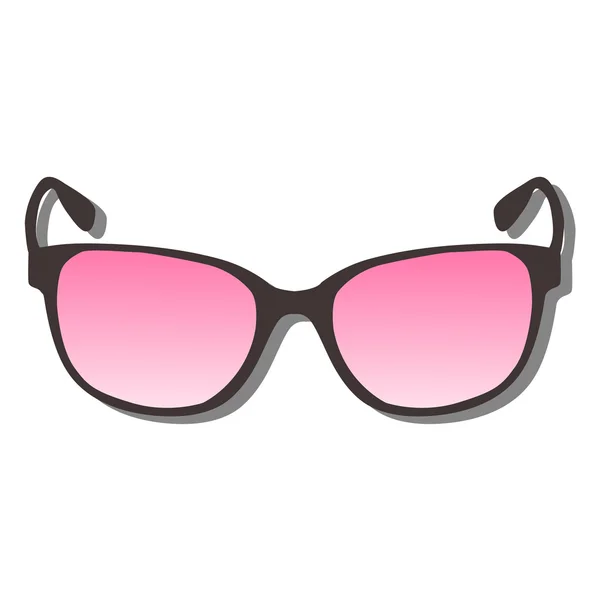 Icon beautiful pink women's sunglasses on a white background. — Stock Vector