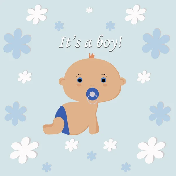 It's a boy. template card greeting invitation. newborn. — Stock Vector