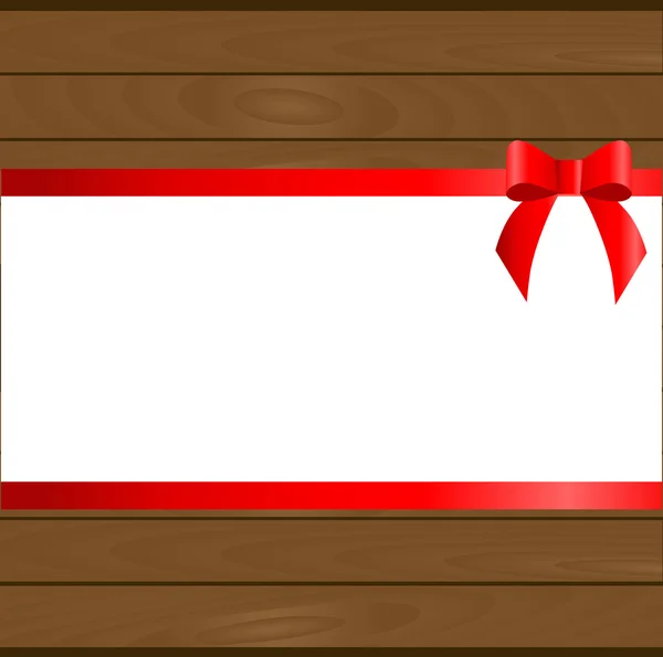 Festive white frame on wall background with wooden planks — Stock Vector