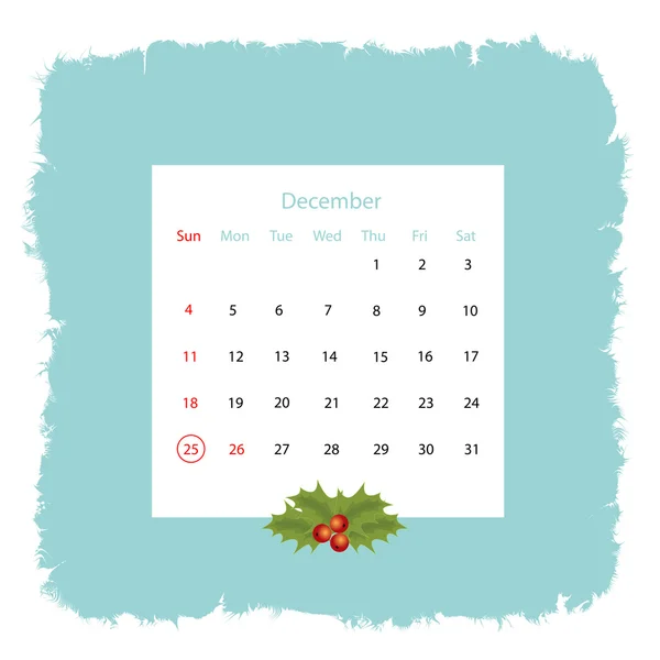 Рождественский фон Часть календаря на 25 декабря . — стоковый вектор
