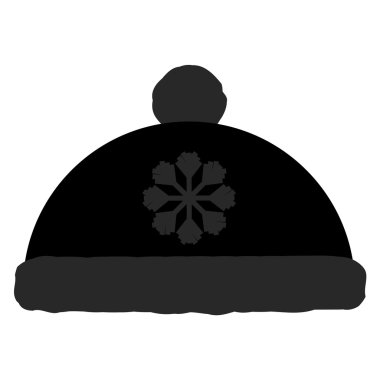 beyaz arka plan üzerinde siyah simge kış kap. 