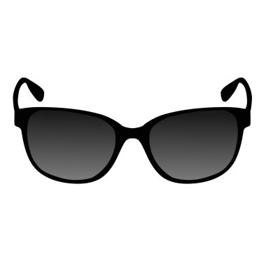 beyaz arka planda siyah simge güneş gözlüğü. 