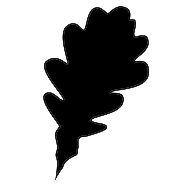 Icona nera foglia di quercia su sfondo bianco . — Vettoriale Stock
