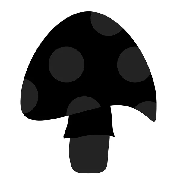 Black icon mushroom toadstool on a white background. — Stock Vector