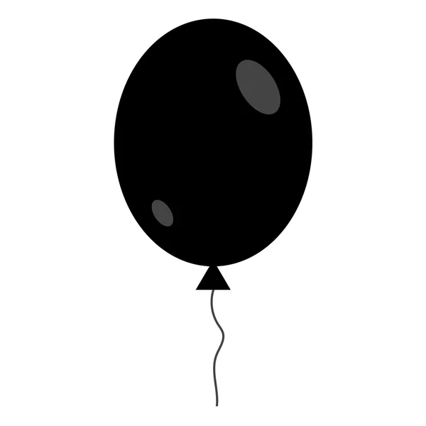 Schwarzer Symbolballon auf weißem Hintergrund. — Stockvektor