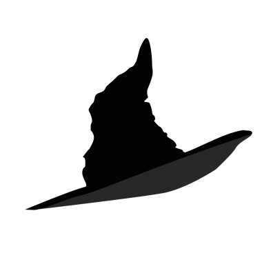 beyaz arka plan üzerinde Cadılar Bayramı için siyah simge cadı şapka.