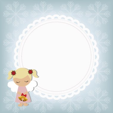 Çocuk şirin Noel dekoratif yuvarlak çerçeve. 