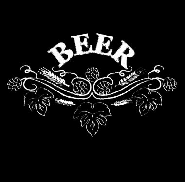 bir pub için simge. Bira atlama şubesi ile yazıt. 