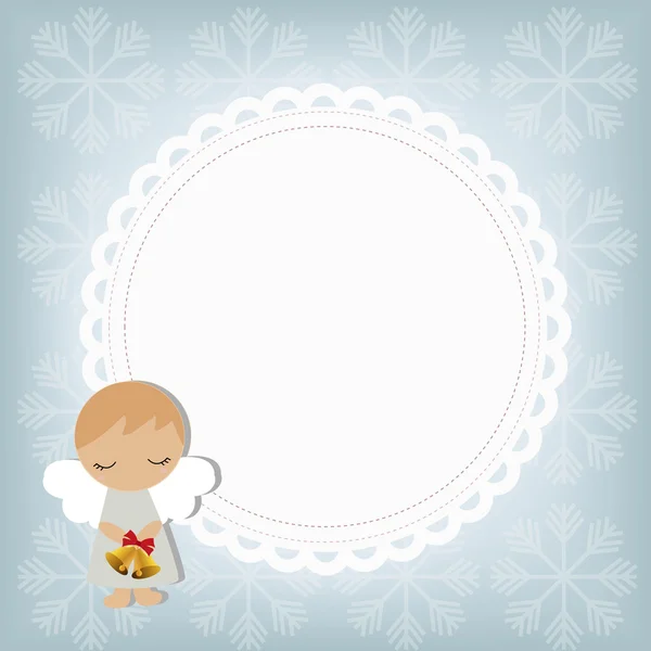 Cadre rond décoratif mignon de Noël pour enfants . — Image vectorielle