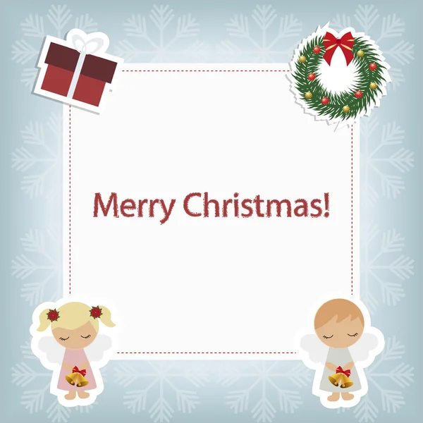 Cadre de Noël pour enfants. modèle bébé Noël pour saluer ou inviter . — Image vectorielle