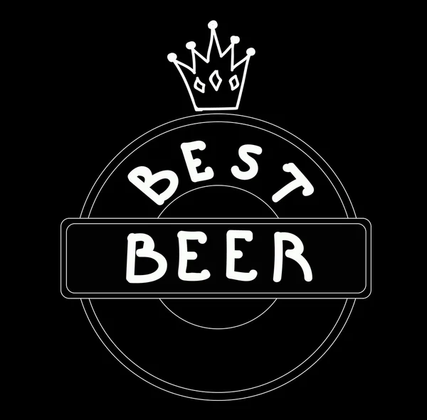 Icon or logo for beer bar or store. Best beer with a crown. — Stock
