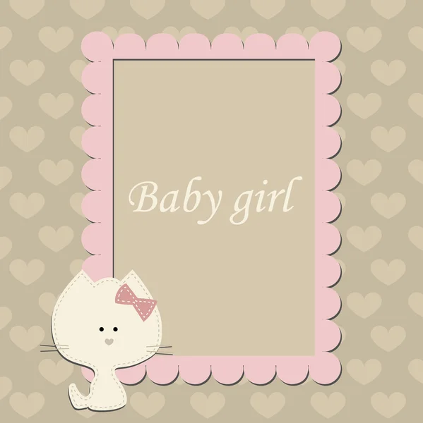Bebé lindo marco rosa para la pequeña princesa . — Vector de stock