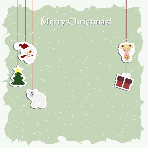 Cartel de fondo navideño con elementos decorativos navideños — Vector de stock