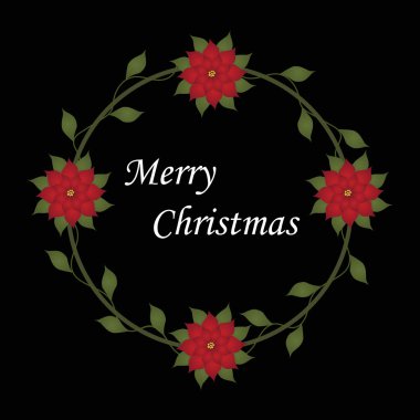 Noel çiçekli güzel Noel dekoratif çerçeve