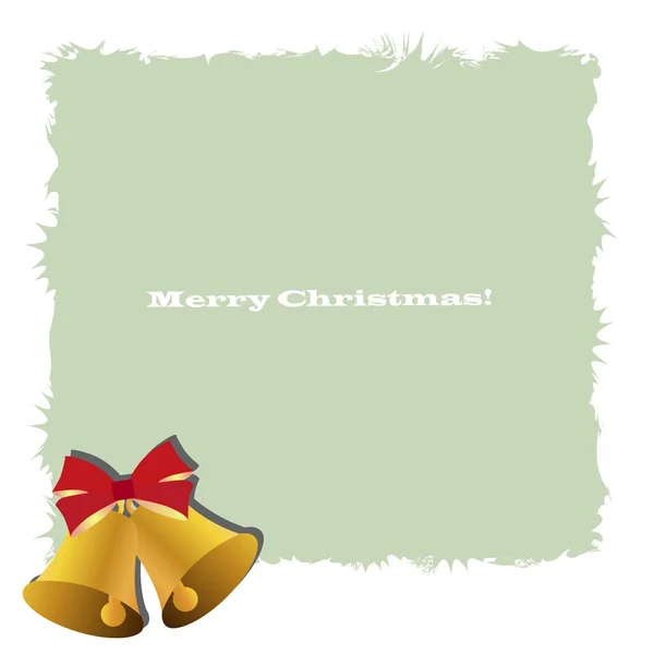 Beau cadre décoratif de Noël avec deux cloches — Image vectorielle