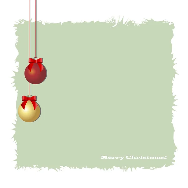 Cadre décoratif de Noël avec boules de Noël rouge et or . — Image vectorielle