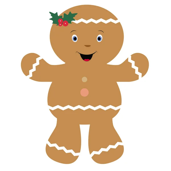아이콘 귀여운 아기 크리스마스 쿠키입니다. 훈장을 위한 서식 파일 — 스톡 벡터