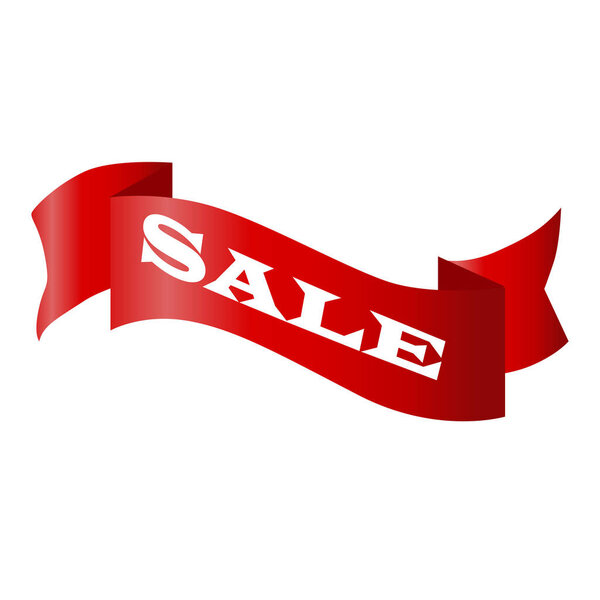 banner icon is red the inscription sale on a white background. V