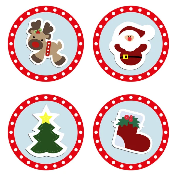 Set baby Christmas stickers. Collection of badges labels for the — Stock Vector