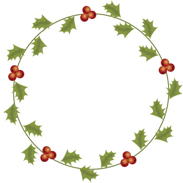 Marco floral de Navidad redonda sobre un fondo blanco. Ilustración vectorial — Archivo Imágenes Vectoriales