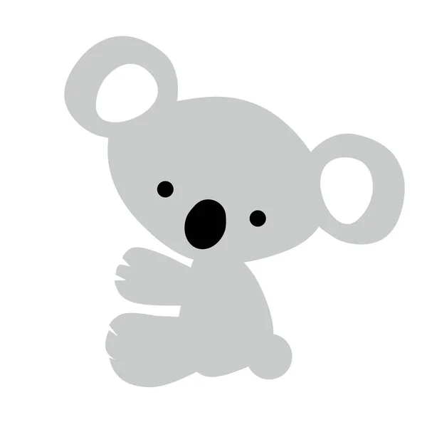 アイコンの色は白地にかわいいグレー コアラを赤ちゃん. — ストックベクタ