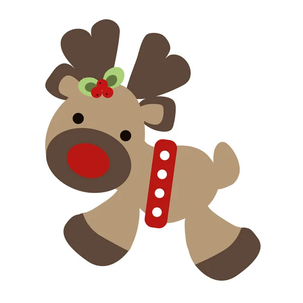 Icono de color bebé lindo renos de Navidad sobre un fondo blanco . — Vector de stock