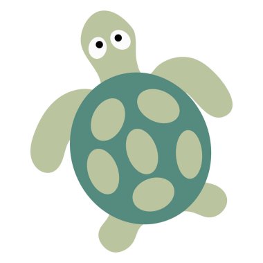 Beyaz bir arka plan üzerinde renkli simge şirin bebek kaplumbağa. 