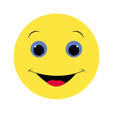 Beyaz bir arka plan üzerinde sarı renkli simge gülümseme duygu.