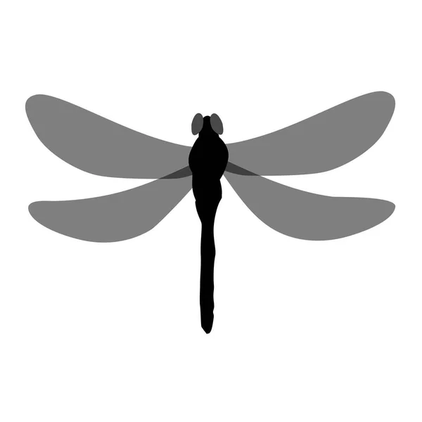 Icono insecto libélula sobre fondo blanco . — Archivo Imágenes Vectoriales