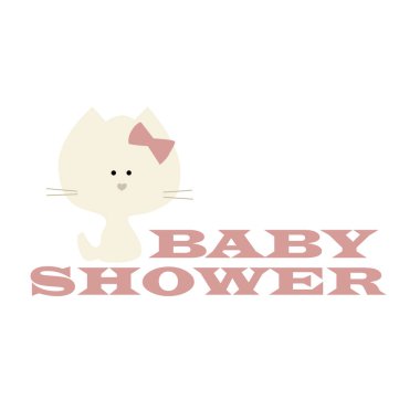 bir yavru kedi bebek duş beyaz bir arka plan üzerinde sevimli simgesi poster