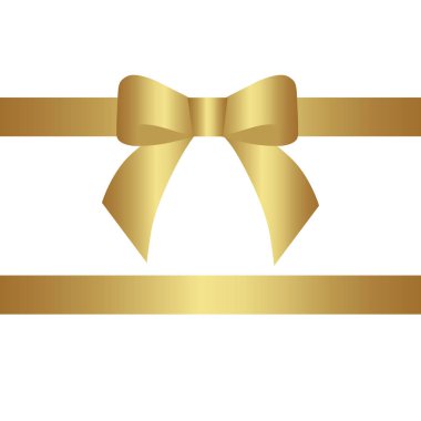 Dekoratif altın yay iki yatay altın şeritler. 