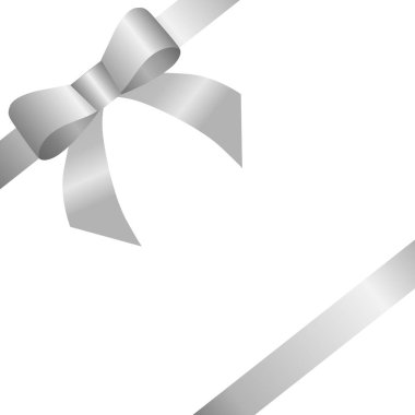 Dekoratif gümüş yay iki ile çapraz köşede şerit.