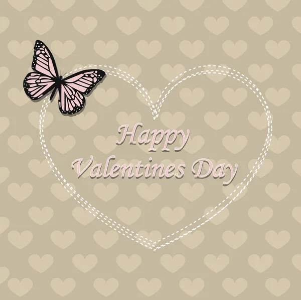 Hermosa tarjeta de felicitación festiva feliz día de San Valentín . — Vector de stock