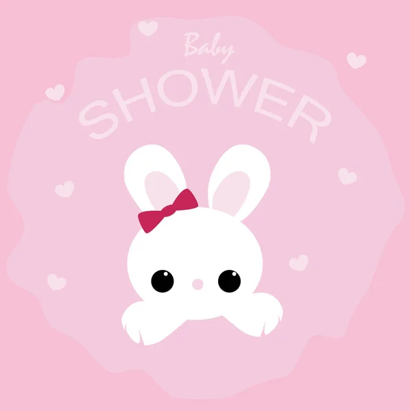 Cute baby prysznicem plakat z Bunny na różowym tle. Pat — Wektor stockowy