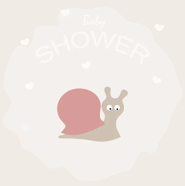 Poster schattige babydouche met een kleine slak. patroon voor een greetin — Stockvector