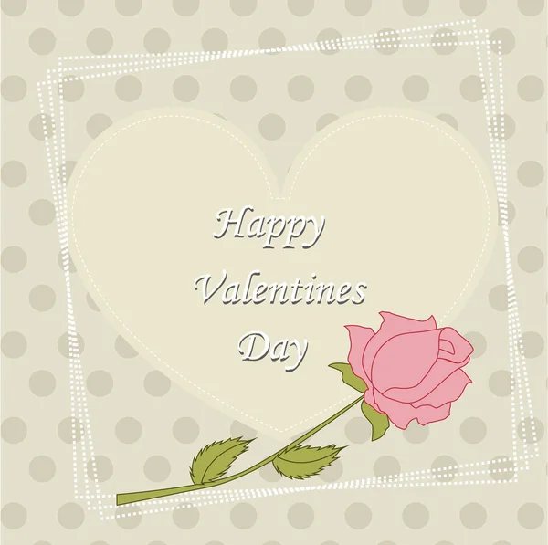 Cartel vintage feliz día de San Valentín se levantó. ilustración vectorial . — Vector de stock
