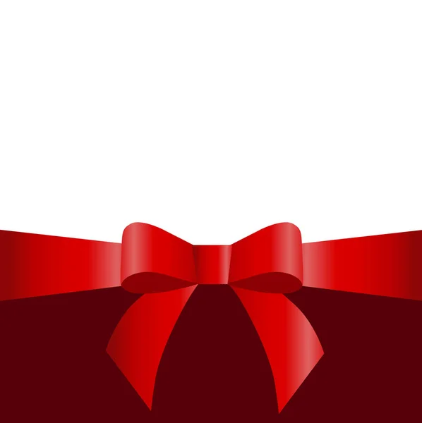 Arco de regalo rojo de cinta aislada sobre fondo blanco vector illus — Vector de stock