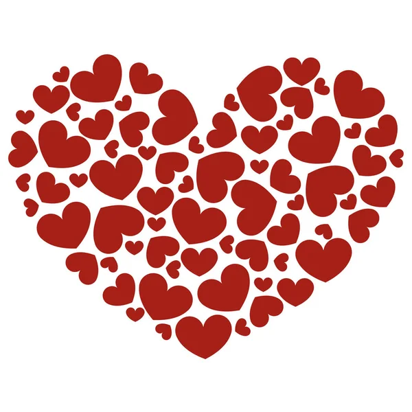 Icon Heart Made Of Red Hearts On A White Background Pattern For Stock Vector Image By C Dofa80