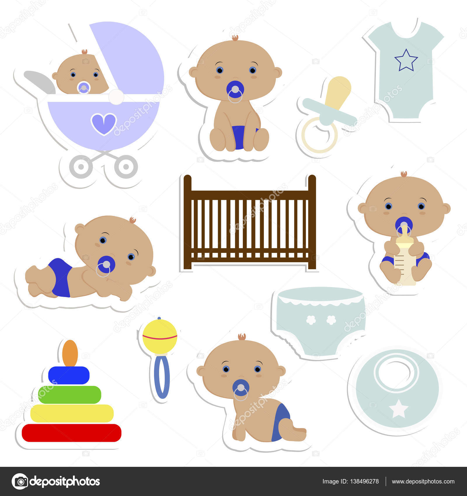 baby shower boy stickers