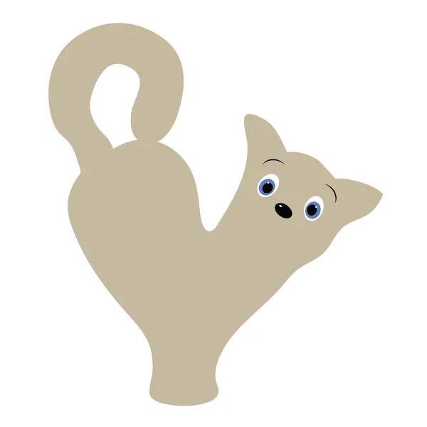 ハートの形をしたアイコンかわいい赤ちゃん灰色子猫。ベクトル illus — ストックベクタ
