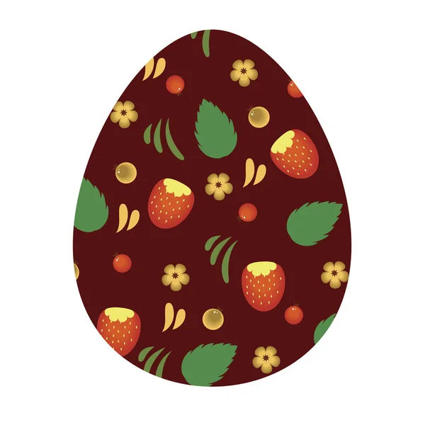 Colored icon egg with flower pattern. the template for the Easte — Stock Vector