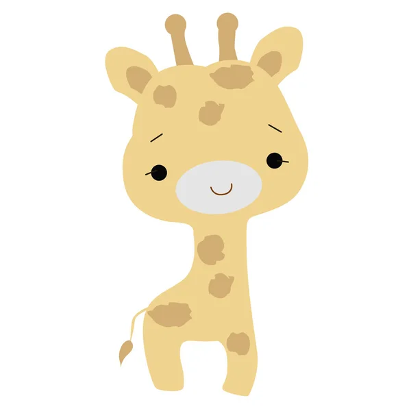 Кольоровий дитячий значок дитячого жирафа в мультиплікаційному стилі. векторні ілюстрації — стоковий вектор