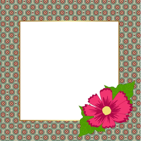 Square floral festive frame. template for a photo or congratulat — Stock Vector