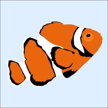 Deniz Akvaryumu turuncu balık karikatür bir blu üzerinde renkli simge