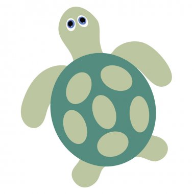 simge bebek Yeşil Kaplumbağa beyaz zemin üzerinde. vektör illustratio