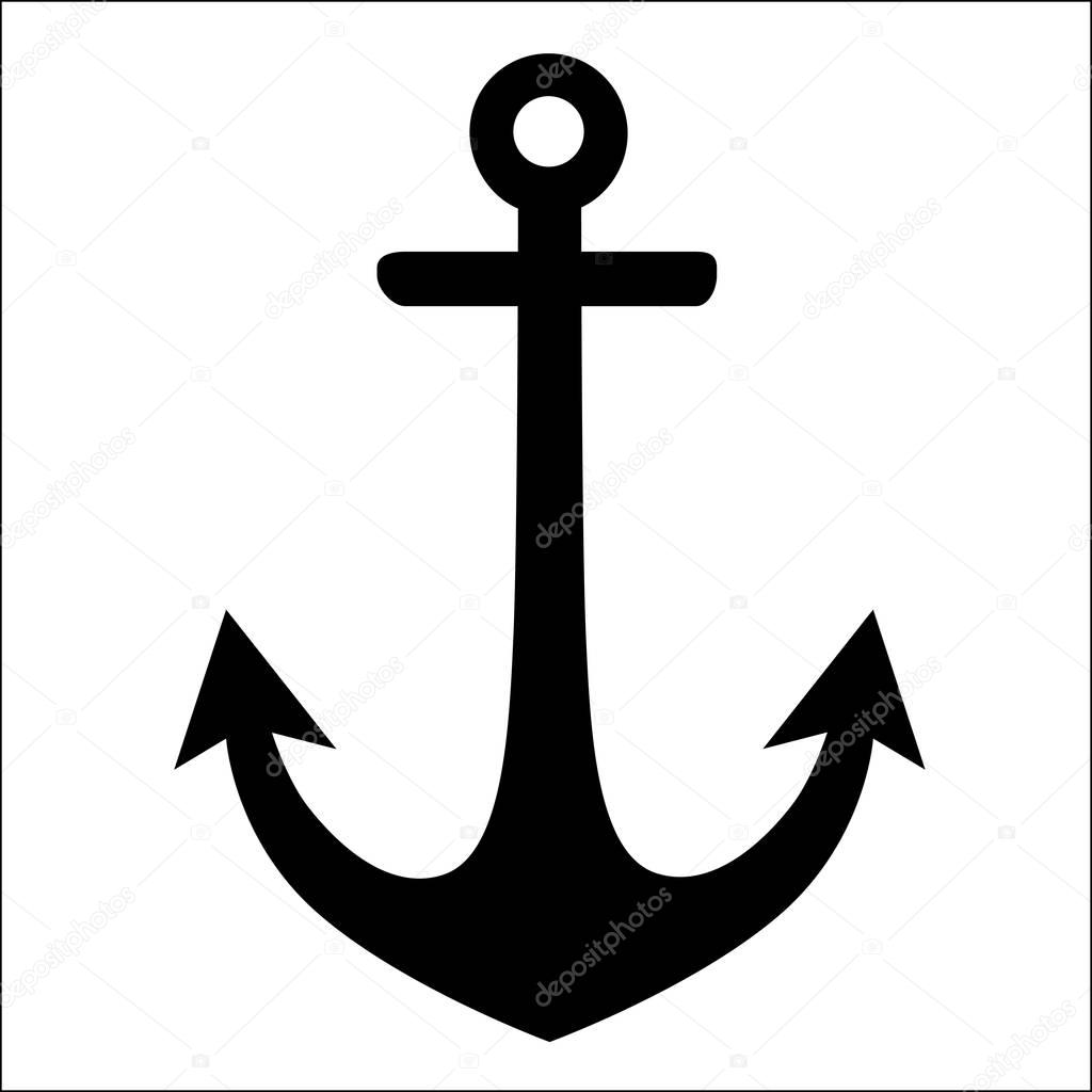 icon pattern black anchor on a white background. vector illustra